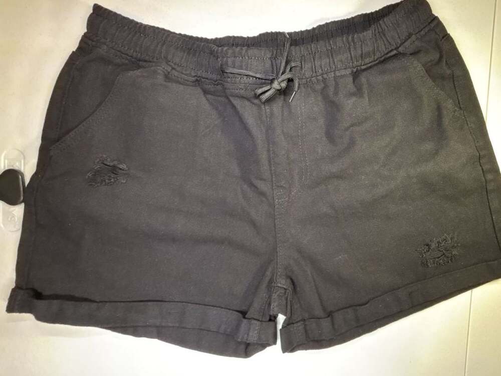 Women’s Black Distressed Drawstring Shorts